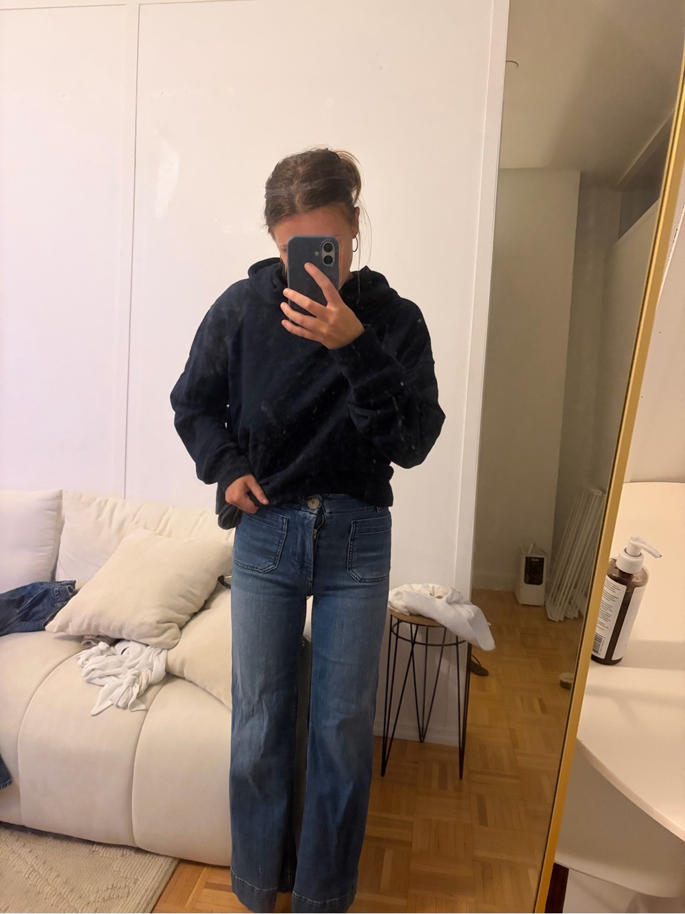 Black Hooded Sweatshirt for Women - Unbranded